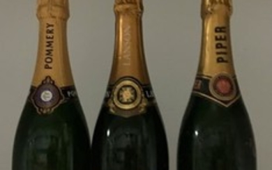 6 bouteilles CHAMPAGNE (4 Pommery, 1 Lanson,…