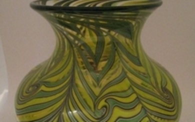 Daniel Lotton "King Tut" Art Glass Vase