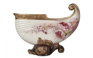 Doulton Crown Lambeth, an earthenware shell-shaped vase...