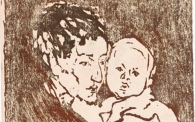 GIOVANNI GIACOMETTI (1868-1933), Mutter und Kind I. - Annetta mit Bruno, 1911