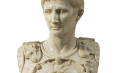 A MARBLE BUST OF A ROMAN EMPEROR, PROBABLY ITALIAN, EARLY 20TH CENTURY