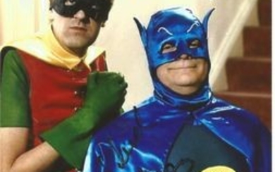 Nicholas Lyndhurst and David Jason signed 7x5 colour Batman and Robin photo. Good Condition. All signed pieces come with...