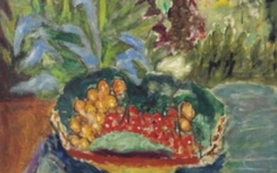 Pierre Bonnard (1867-1947), Corbeille de fruits sur une table dans le jardin du Cannet