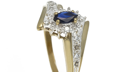 Sapphire brilliant ring GG / WG 333/000 with...