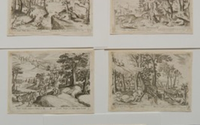 Set of 6 European engravings