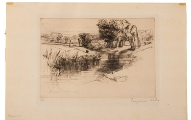 Seymour Haden's rare etching, A Backwater
