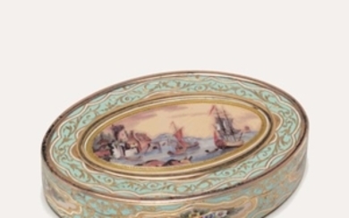 A SWISS ENAMELLED GOLD SNUFF-BOX, GENEVA, CIRCA 1830, STRUCK WITH TWO FRENCH POST-1838 RESTRICTED WARRANTY MARKS FOR GOLD