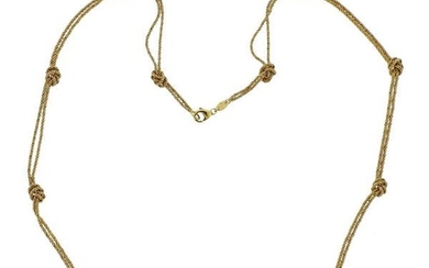 Tiffany & Co 18k Gold Knot Station Necklace