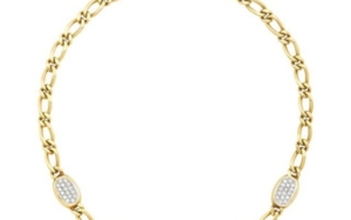 Two-Color Gold and Diamond Link Necklace