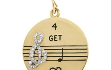 Two-Color Gold, Diamond and Enamel Charm