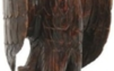 Unusual Carved Wooden Eagle on Elephant