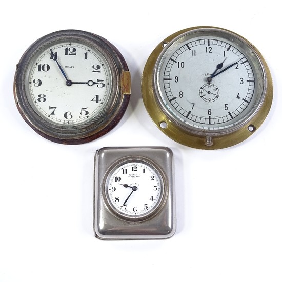 3 early 20th century car dashboard clocks, all with 8 day me...