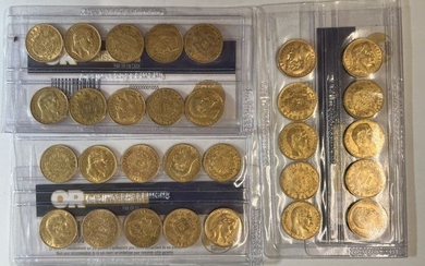 30 pièces de 20 francs or Napoléon III - sous scellés