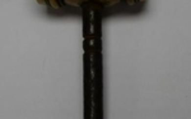 A 19th century corkscrew, turned bone handle, steel