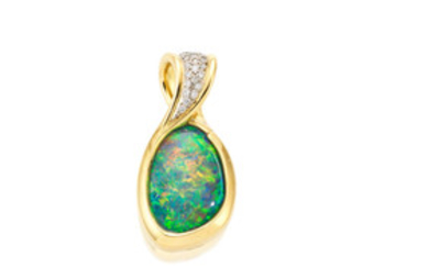 An Opal and Diamond Pendant