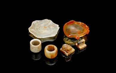 A varied group of jade and hardstone carvings