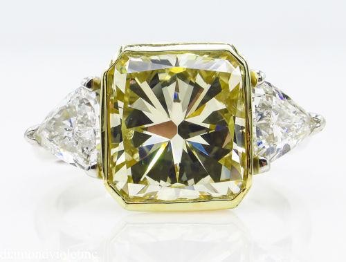 6.06ct Estate Vintage Radiant Diamond 3 Stone