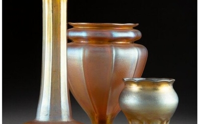 79028: Group of Three Tiffany Studios Favrile Glass Vas