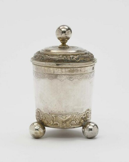 A Silver Covered Beaker on Ball Feet - Augsburg, 1717