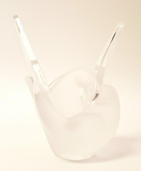 Lalique Crystal Dove Vase