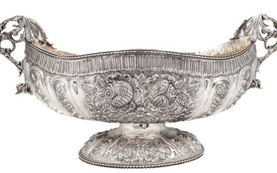 925 STERLING SILVER HANDMADE MULTI FLORAL CHASED ORNATE FRUIT BOWL CENTERPIECE