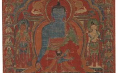 A THANGKA DEPICTING BHAISAJYAGURU Tibet, 16th Century