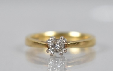 A 18ct Gold Princess Cut Diamond Solitaire Ring, Stone Measu...