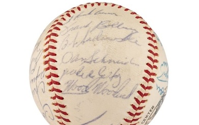 A 1964 Milwaukee Braves Team Signed Autograph Baseball Featuring Hank Aaron (Beckett Authentication