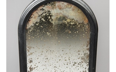 A 19TH CENTURY ARCHED WALL MIRROR WITH HEAVILY FOXED ORIGINA...