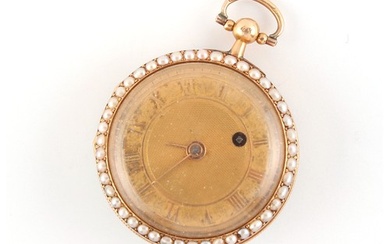 A 19th century Continental yellow gold mid size pocket watch...