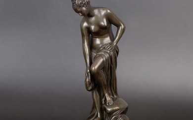 A 19th century bronze figure of the Bathing Venus. After Christophe Gabriel Allegrain (French