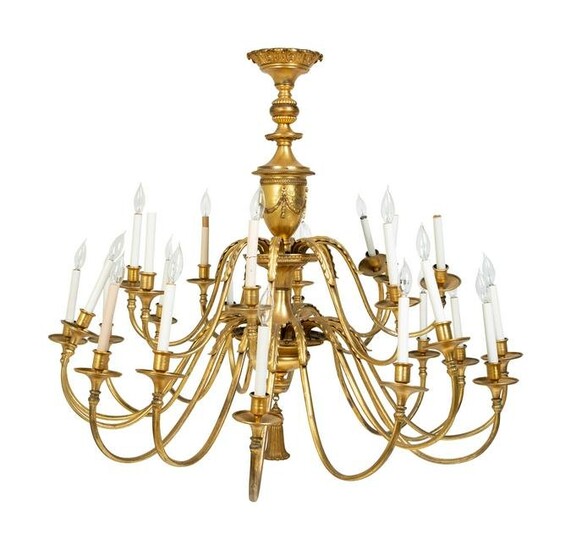 A 21-Light Neoclassical Style Gilt Metal Chandelier