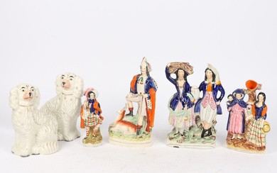 A COLLECTION STAFFORDSHIRE FIGURES (6).