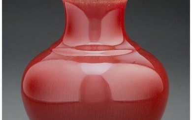 A Chinese Oxblood Vase 6-3/4 x 5-1/4 inches (17.