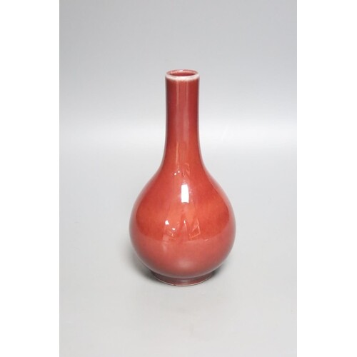 A Chinese sang de boeuf bottle vase, 19cm