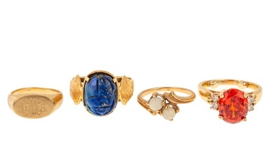 A Collection of Gemstone & Signet Rings in 14K & 10K