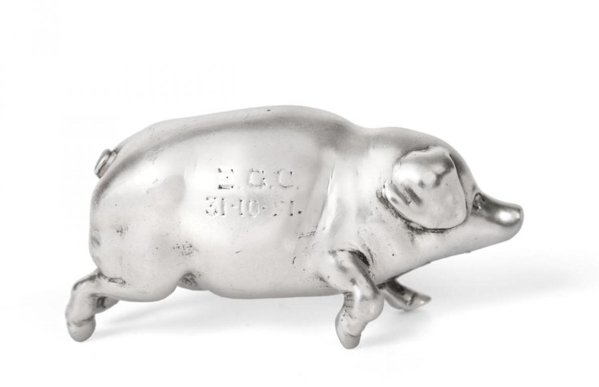 A Continental Silver Model of a Pig, With English Import...