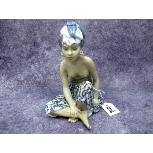 A Dahl Jensen Copenhagen Pottery Figure "Bali Woman", seated...