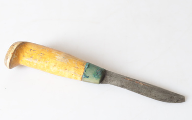 A Finnish wooden & metal knife by J Martiini, 20th century.