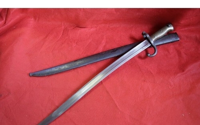 A French Chassepot Bayonet in scabbard in very good order, t...
