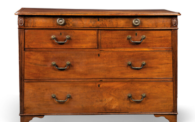 A GEORGE III INDIAN ROSEWOOD-CROSSBANDED MAHOGANY CHEST, POSSIBLY BY INCE AND MAYHEW, CIRCA 1775