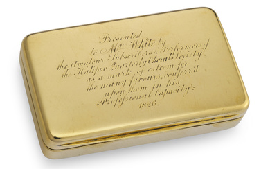 A GEORGE IV GOLD PRESENTATION SNUFF BOX MARK OF THOMAS...
