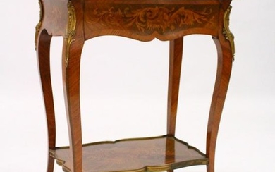 A GOOD FRENCH STYLE MARQUETRY AND ORMOLU OCCASIONAL