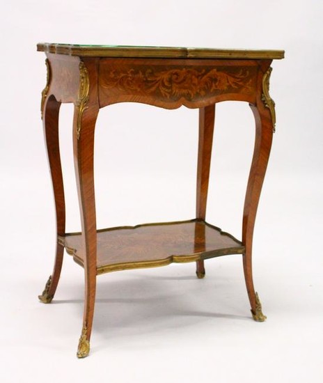 A GOOD FRENCH STYLE MARQUETRY AND ORMOLU OCCASIONAL