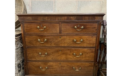 A George III inlaid mahogany chest of drawers - approx. 109c...