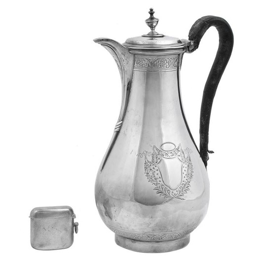 A George III silver baluster chocolate pot by William Skeen