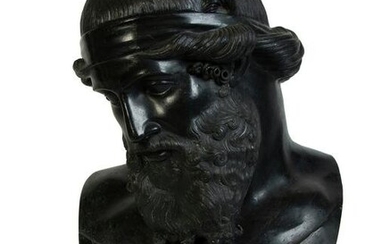 A Grand Tour Bronze Bust of Plato Height 19 1/4