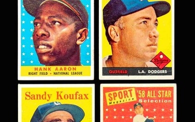 A Group of Four 1958 Topps Baseball Cards Including