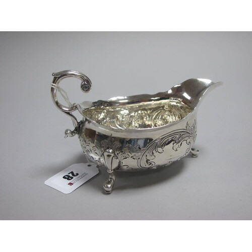 A Hallmarked Silver Sauce Boat, (marks rubbed) possibly Lond...