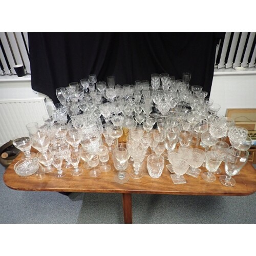 A LARGE COLLECTION OF GLASSWARE including a small quantity o...